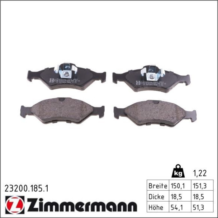 23200.185.1 ZIMMERMANN Bremsbeläge 23200.185.1 23200.185.1 ZIMMERMANN Bremsbeläge 23200.185.1