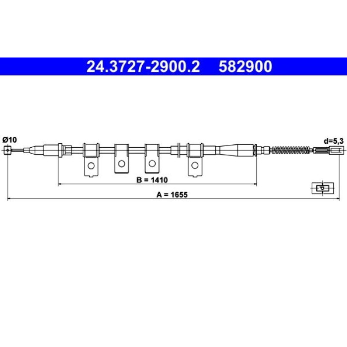 ATE Handbremsseil 24.3727-2900.2 ATE Handbremsseil 24.3727-2900.2