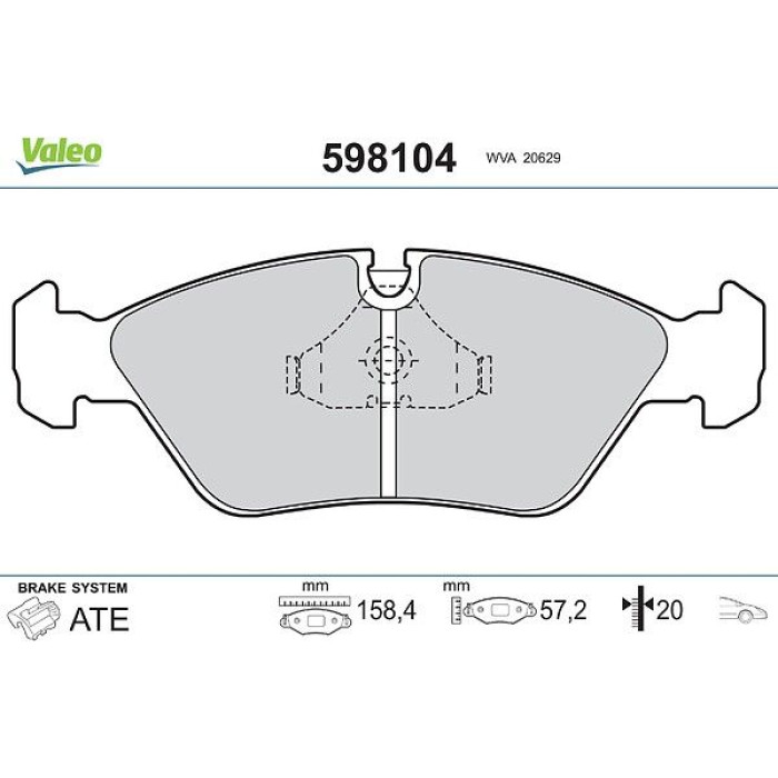 Valeo Bremsbelagsatz 598104 Valeo Bremsbelagsatz 598104