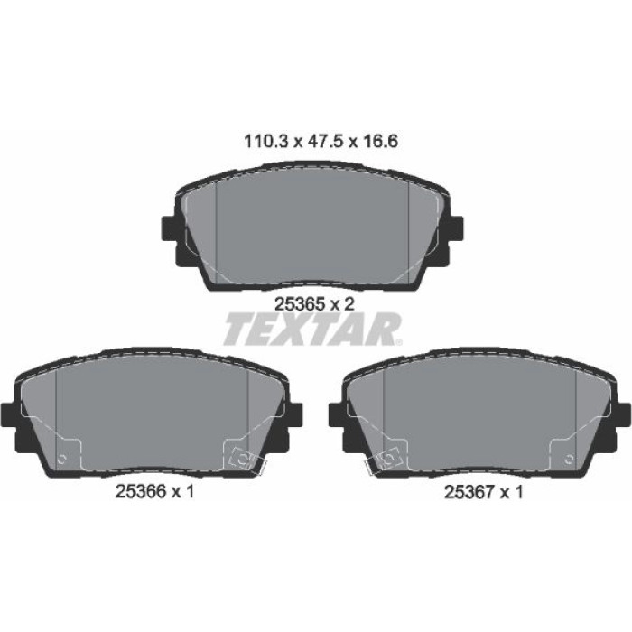 Textar Bremsbelagsatz 2536501 Textar Bremsbelagsatz 2536501