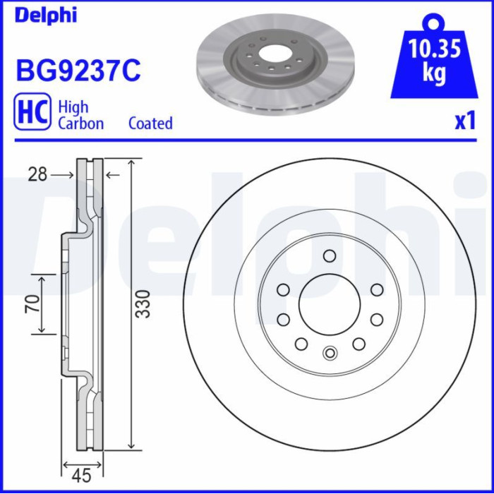 Delphi Bremsscheibe BG9237C Delphi Bremsscheibe BG9237C