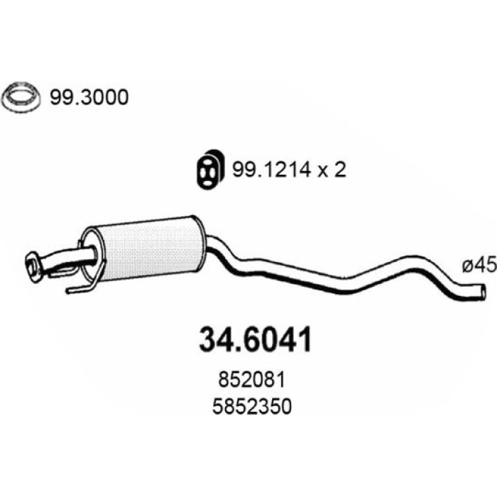 ASSO Mittelschalldämpfer 34.6041 ASSO Mittelschalldämpfer 34.6041