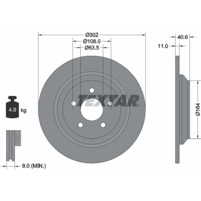 Textar Bremsscheibe 92292403 Textar Bremsscheibe 92292403