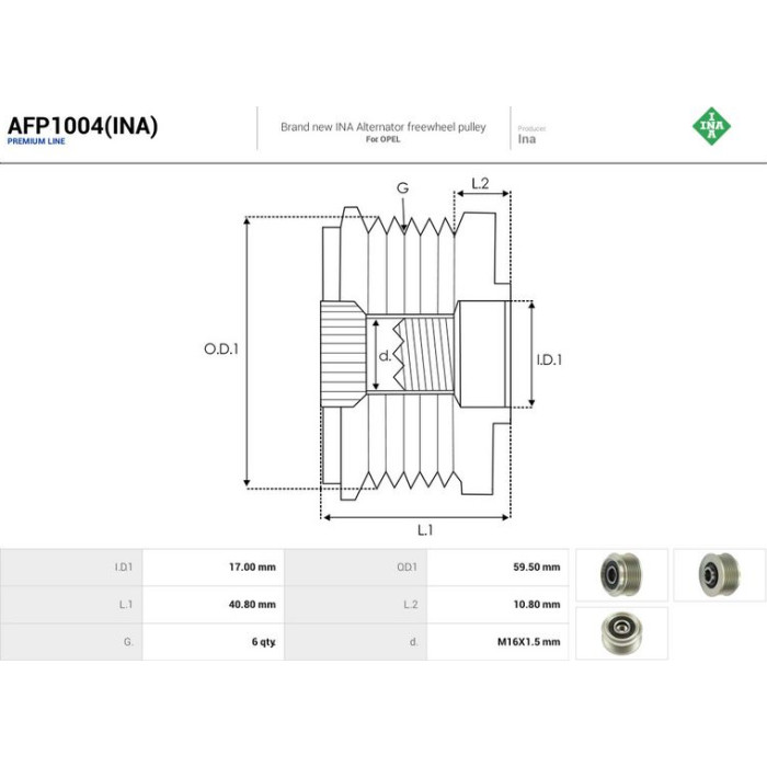 AFP1004(INA) AUTOSTARTER Lichtmaschinenfreilauf AFP1004(INA) AFP1004(INA) AUTOSTARTER Lichtmaschinenfreilauf AFP1004(INA)