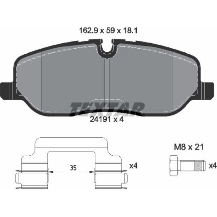 Textar Bremsbelagsatz 2419101 Textar Bremsbelagsatz 2419101