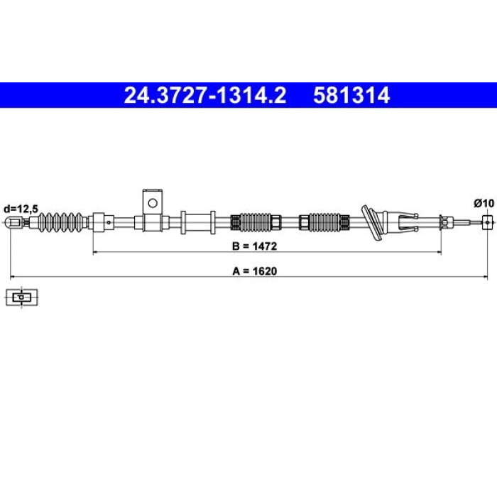 ATE Handbremsseil 24.3727-1314.2 ATE Handbremsseil 24.3727-1314.2