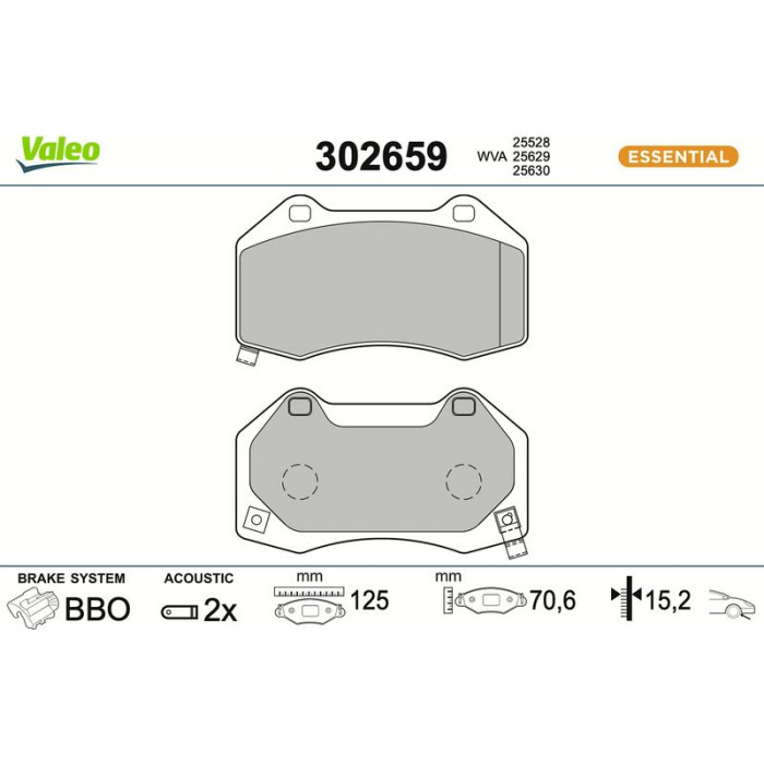 Valeo Bremsbelagsatz 302659 Valeo Bremsbelagsatz 302659