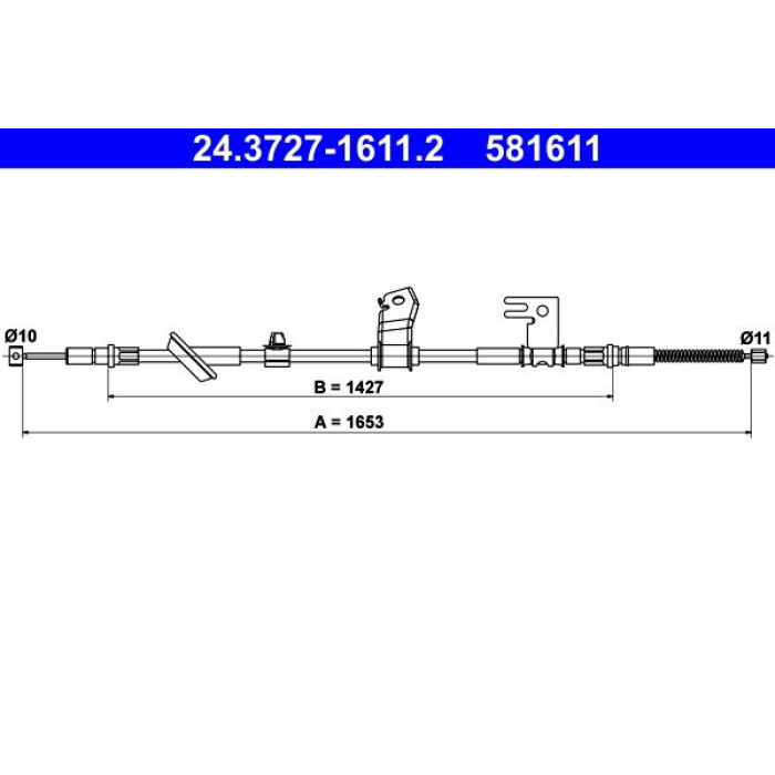 ATE Handbremsseil 24.3727-1611.2 ATE Handbremsseil 24.3727-1611.2