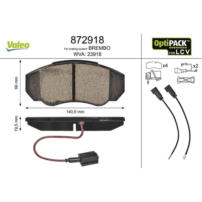 Valeo Bremsbelagsatz 872918 Valeo Bremsbelagsatz 872918