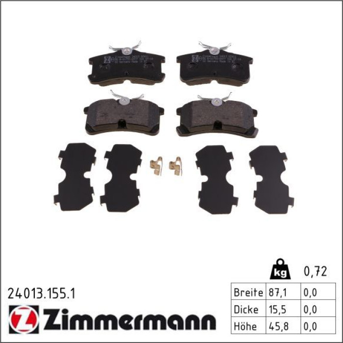 24013.155.1 ZIMMERMANN Bremsbeläge 24013.155.1 24013.155.1 ZIMMERMANN Bremsbeläge 24013.155.1