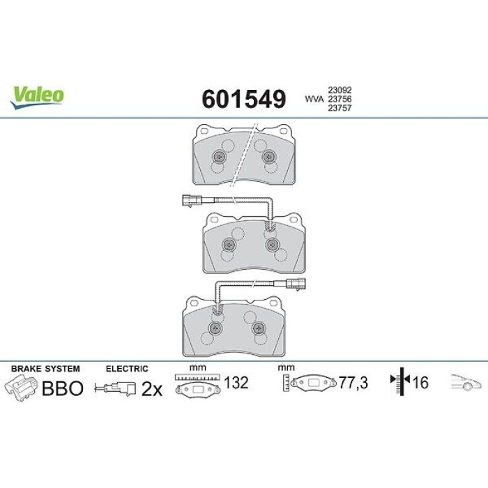 Valeo Bremsbelagsatz 601549