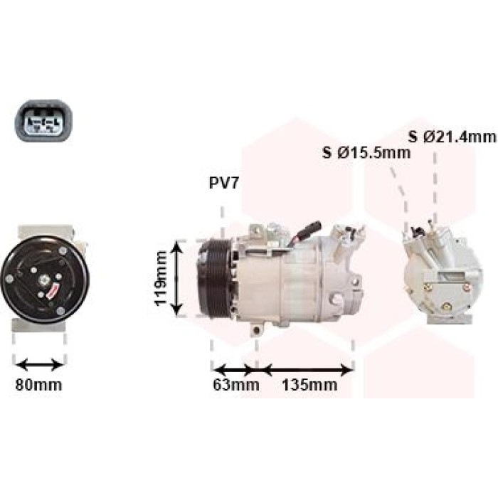 Van Wezel Klimakompressor 4300K389 Van Wezel Klimakompressor 4300K389