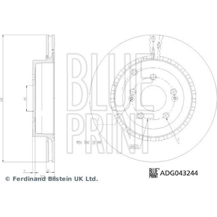 BluePrint Bremsscheibe ADG043244 BluePrint Bremsscheibe ADG043244