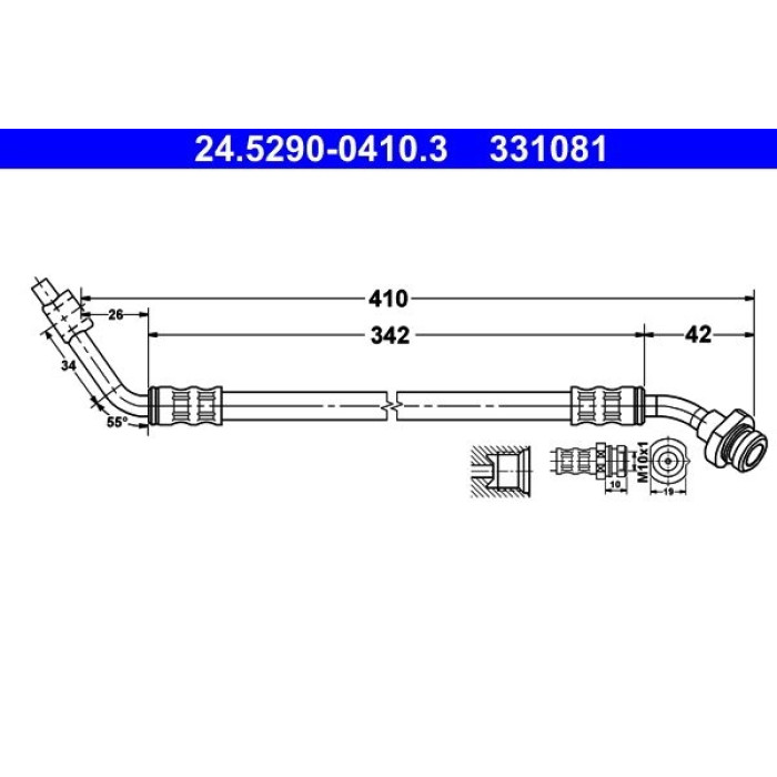 ATE Bremsschlauch 24.5290-0410.3 ATE Bremsschlauch 24.5290-0410.3