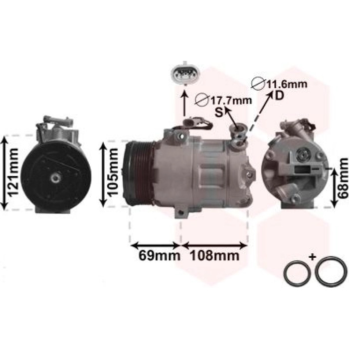 Van Wezel Klimakompressor 3700K358 Van Wezel Klimakompressor 3700K358