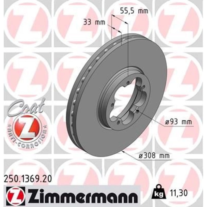Zimmermann Bremsscheibe 250.1369.20
