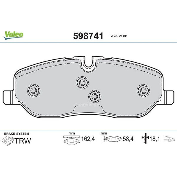 Valeo Bremsbelagsatz 598741 Valeo Bremsbelagsatz 598741