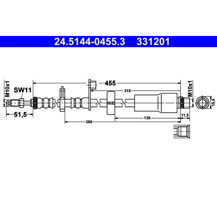 ATE Bremsschlauch 24.5144-0455.3 ATE Bremsschlauch 24.5144-0455.3