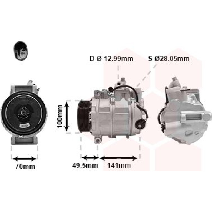Van Wezel Klimakompressor 3000K476 Van Wezel Klimakompressor 3000K476