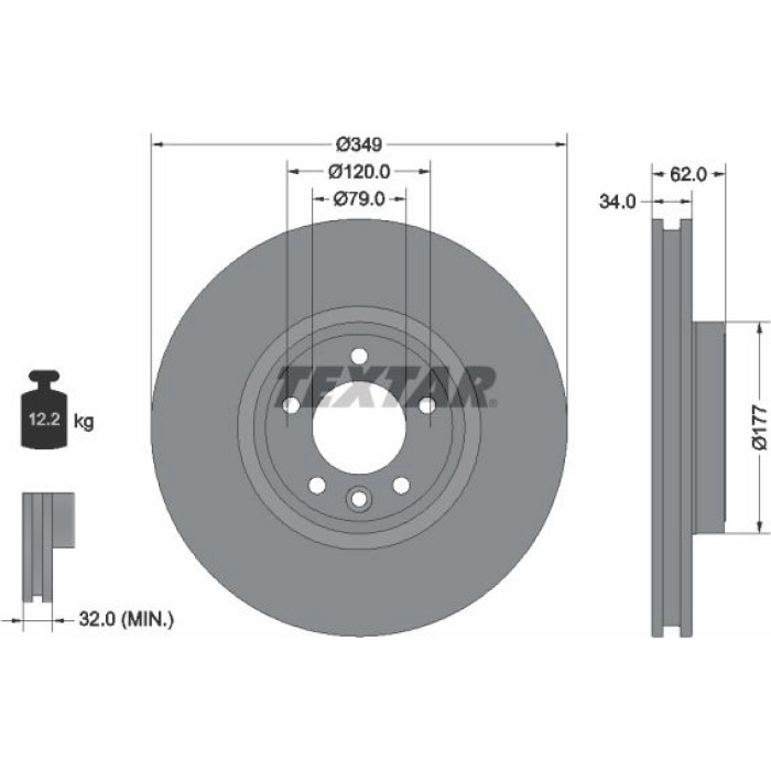 Textar Bremsscheibe 92307605 Textar Bremsscheibe 92307605