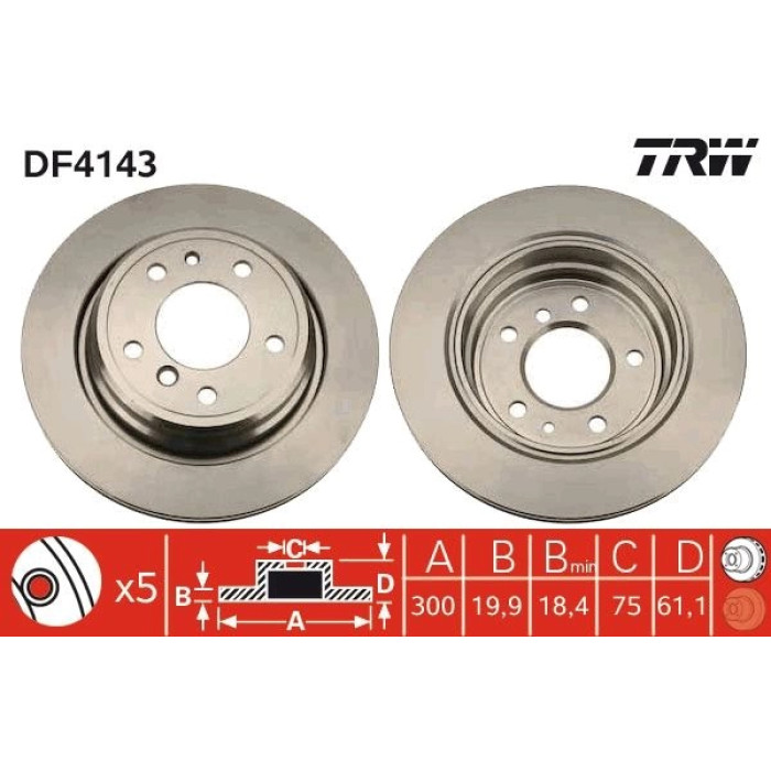 TRW Bremsscheibe BMW E34 88-97 DF4143