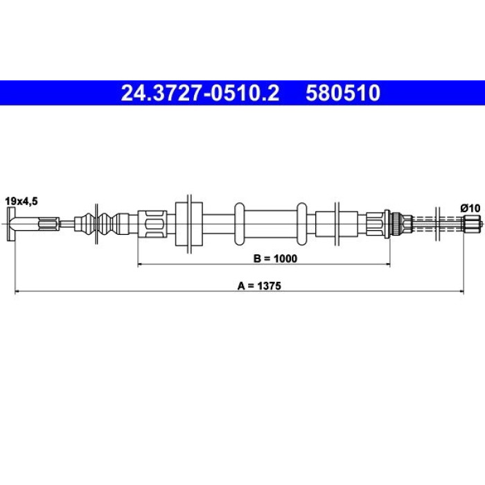 ATE Handbremsseil 24.3727-0510.2 ATE Handbremsseil 24.3727-0510.2