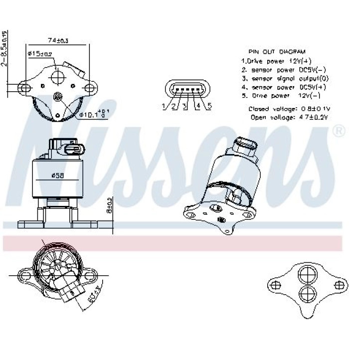 Nissens AGR-Ventil 98360 Nissens AGR-Ventil 98360