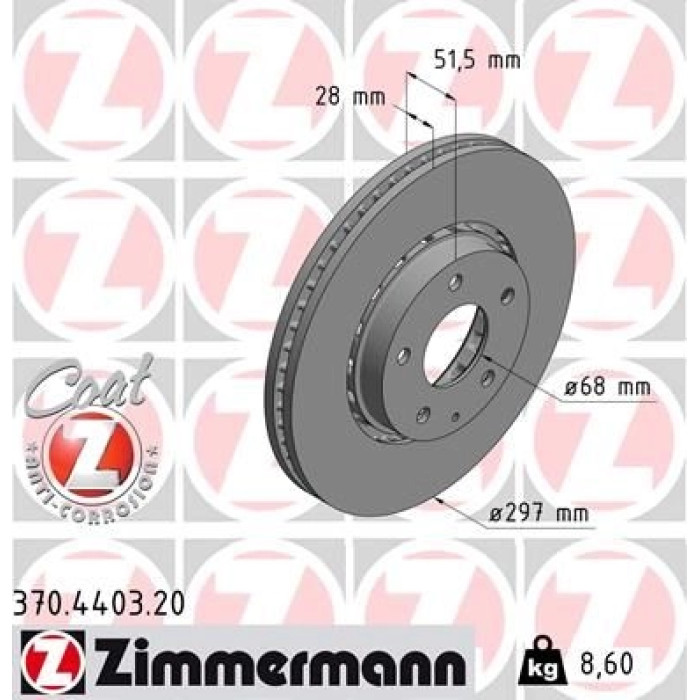 Zimmermann Bremsscheibe Vorderachse 370.4403.20 Zimmermann Bremsscheibe Vorderachse 370.4403.20