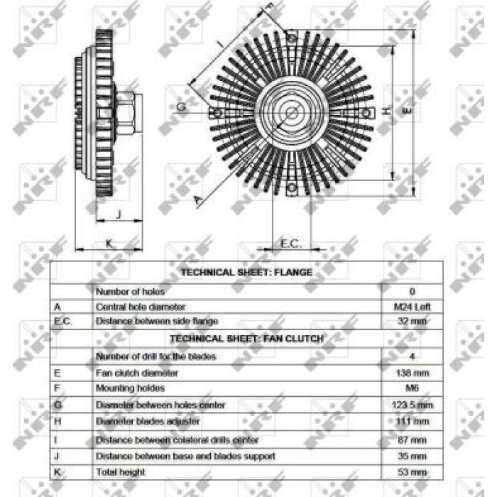 49516 NRF Lüfterkupplung 49516 49516 NRF Lüfterkupplung 49516