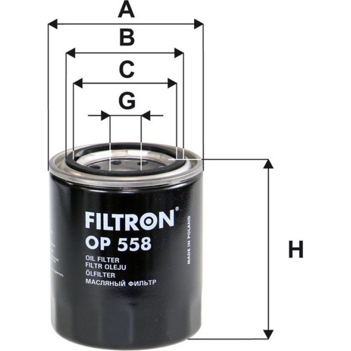 OP 558 Filtron Ölfilter OP 558 OP 558 Filtron Ölfilter OP 558