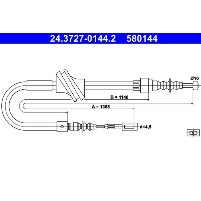 ATE Handbremsseil 24.3727-0144.2 ATE Handbremsseil 24.3727-0144.2