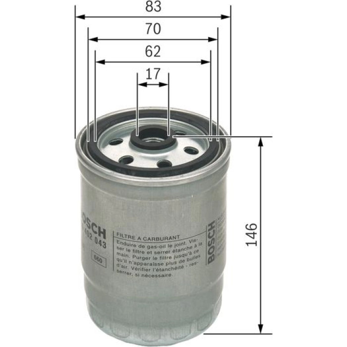 F 026 402 043 Bosch Kraftstofffilter F 026 402 043 F 026 402 043 Bosch Kraftstofffilter F 026 402 043