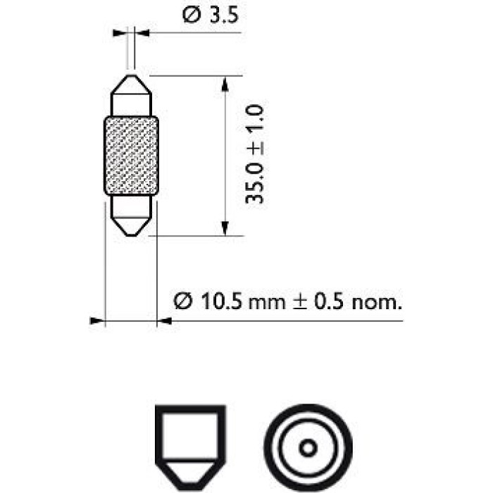 12854CP PHILIPS Soffittenlampe 12 V 10 W SV8,5, ohne ECE-Zulassung - 12854CP - l 12854CP PHILIPS Soffittenlampe 12 V 10 W SV8,5, ohne ECE-Zulassung - 12854CP - l