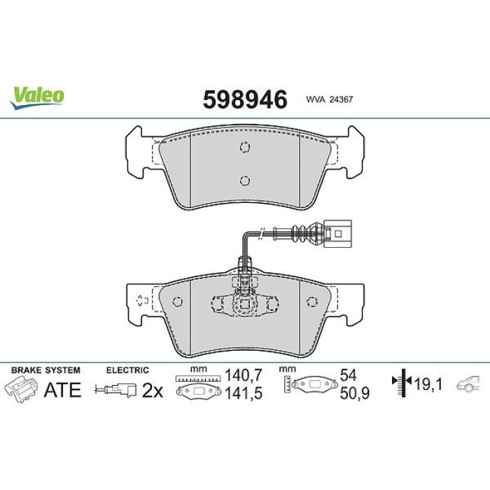 Valeo Bremsbelagsatz 598946 Valeo Bremsbelagsatz 598946