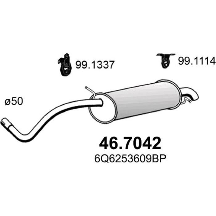 46.7042 ASSO Endschalldämpfer 46.7042