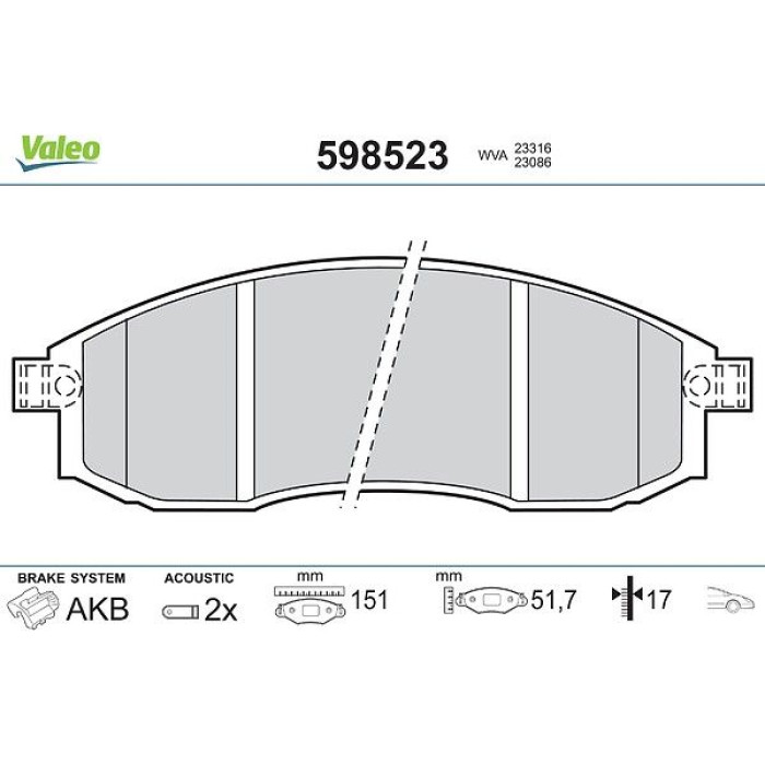 Valeo Bremsbelagsatz 598523