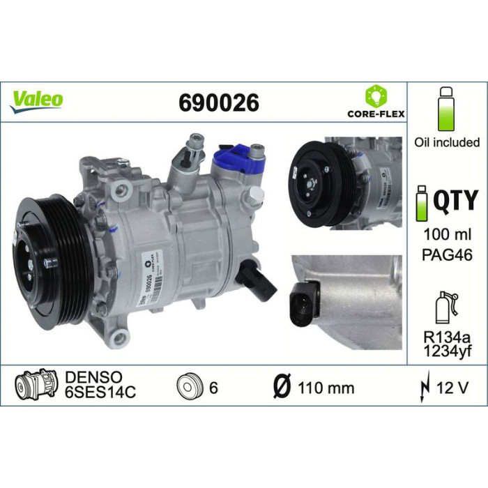690026 Valeo Kompressor 690026 690026 Valeo Kompressor 690026