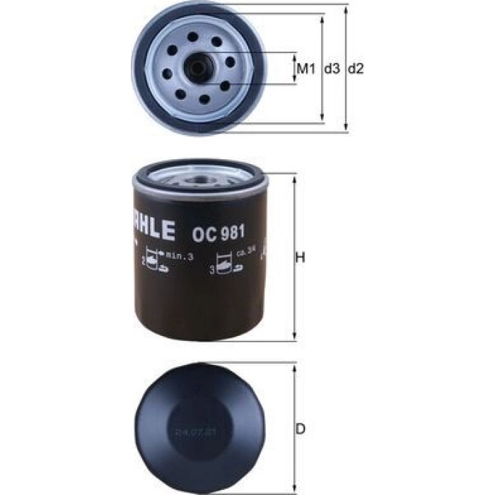 Mahle Original Ölfilter OC 981 Mahle Original Ölfilter OC 981