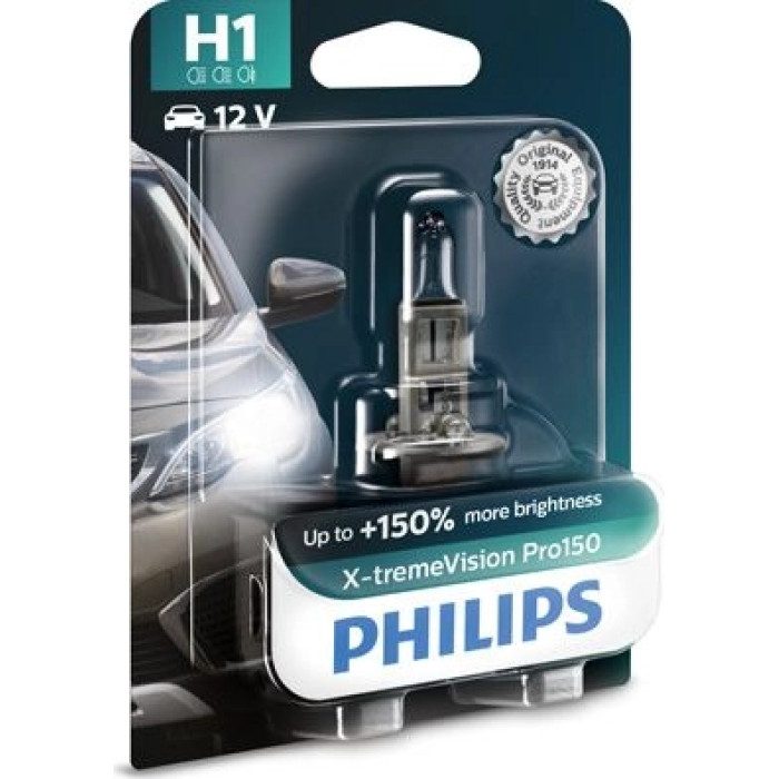 12258XVPB1 PHILIPS H1 Halogenlampe X-tremeVision Pro150 12 V 55 W P14,5s, 1 Stück - 12258XVPB1 - l 12258XVPB1 PHILIPS H1 Halogenlampe X-tremeVision Pro150 12 V 55 W P14,5s, 1 Stück - 12258XVPB1 - l