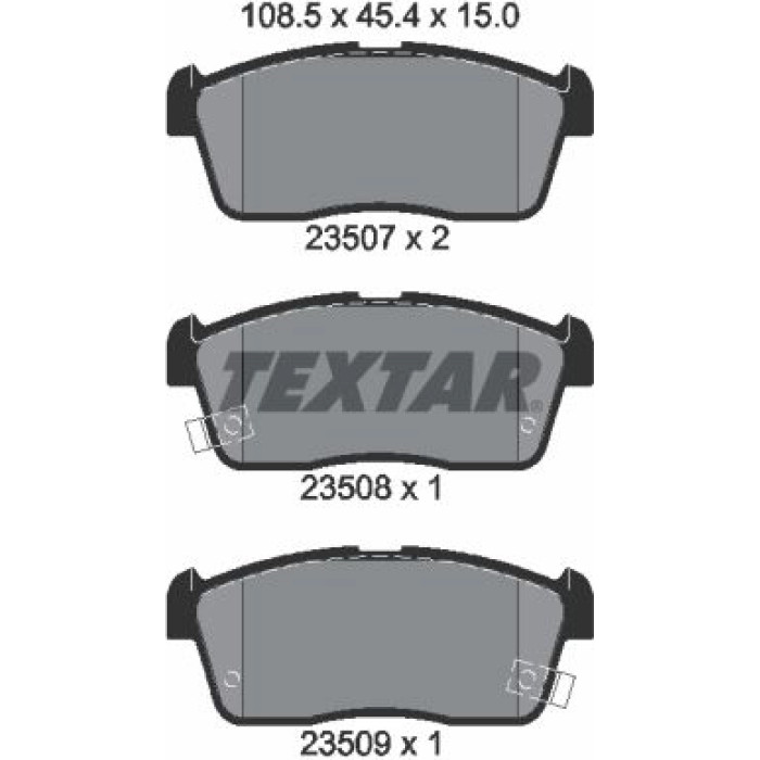 Textar Bremsbelagsatz 2350701 Textar Bremsbelagsatz 2350701