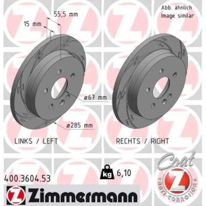 Zimmermann Bremsscheibe 400.3604.53 Zimmermann Bremsscheibe 400.3604.53