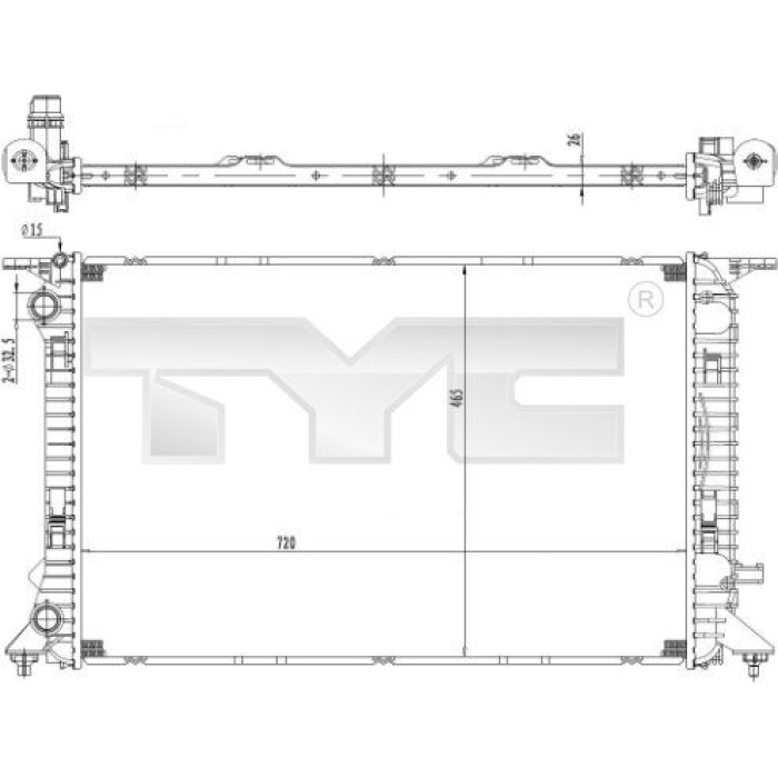 TYC Motorkühler 702-0036 TYC Motorkühler 702-0036