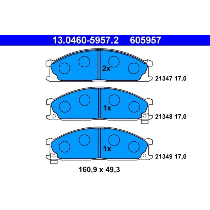 13.0460-5957.2 ATE Bremsbeläge 13.0460-5957.2 13.0460-5957.2 ATE Bremsbeläge 13.0460-5957.2