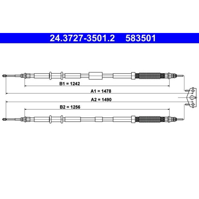 ATE Handbremsseil 24.3727-3501.2 ATE Handbremsseil 24.3727-3501.2