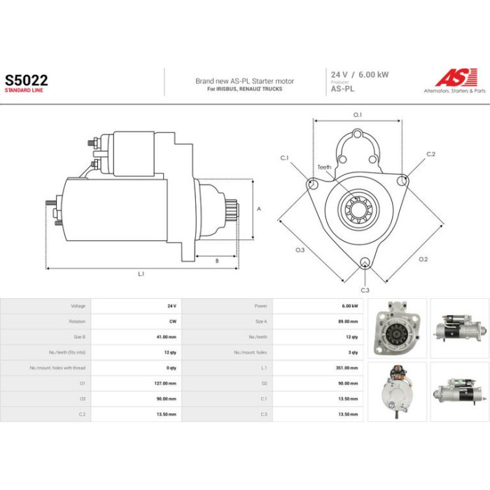 S5022 AS-PL Anlasser (Starter) S5022