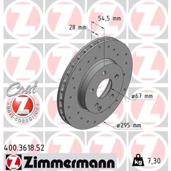 Zimmermann 15 481 053 Sport Bremsscheibe Vorderachse Sport 400.3618.52 Zimmermann 15 481 053 Sport Bremsscheibe Vorderachse Sport 400.3618.52