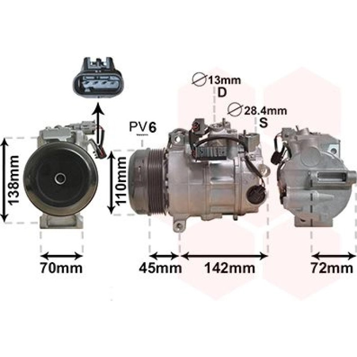 Van Wezel Klimakompressor 3000K682 Van Wezel Klimakompressor 3000K682