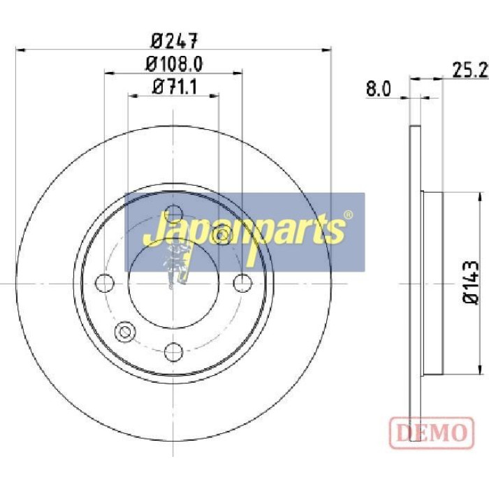 Japanparts Bremsscheibe DP-0615C Japanparts Bremsscheibe DP-0615C