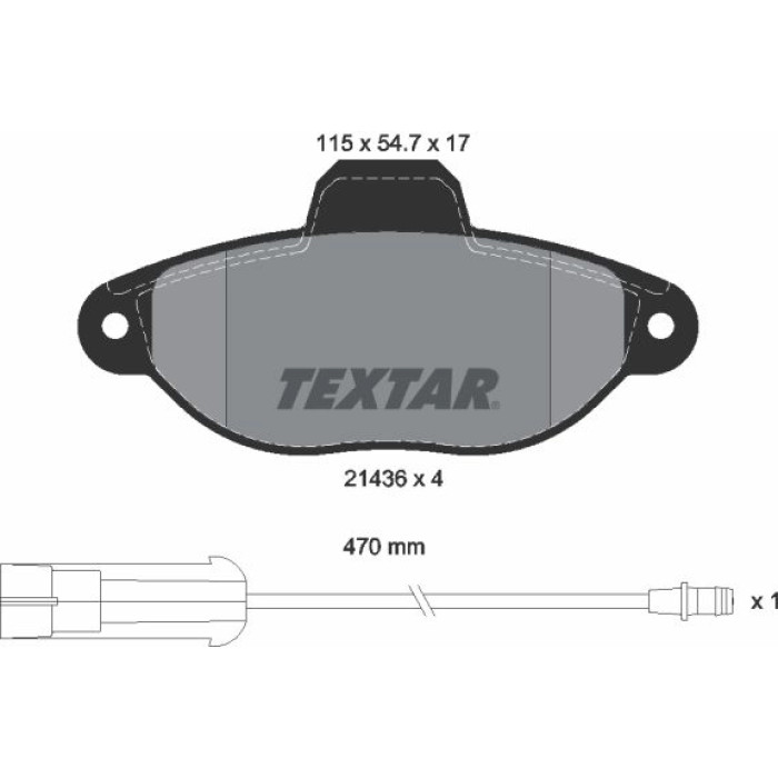 Textar Bremsbelagsatz 2143603 – 1 Verschleißsensor Textar Bremsbelagsatz 2143603 – 1 Verschleißsensor