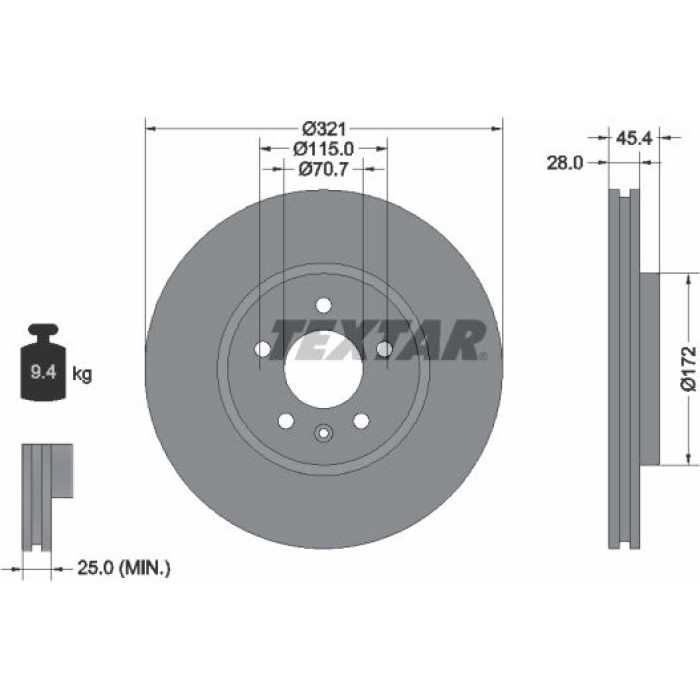 Textar Bremsscheibe 92305505 Textar Bremsscheibe 92305505